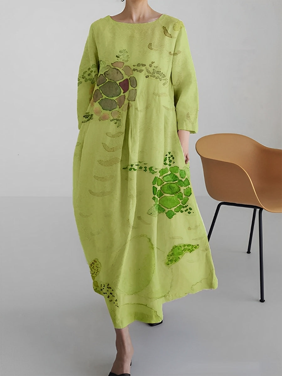Claudia - Damenkleid mit leuchtenden Farben und halben Ärmeln