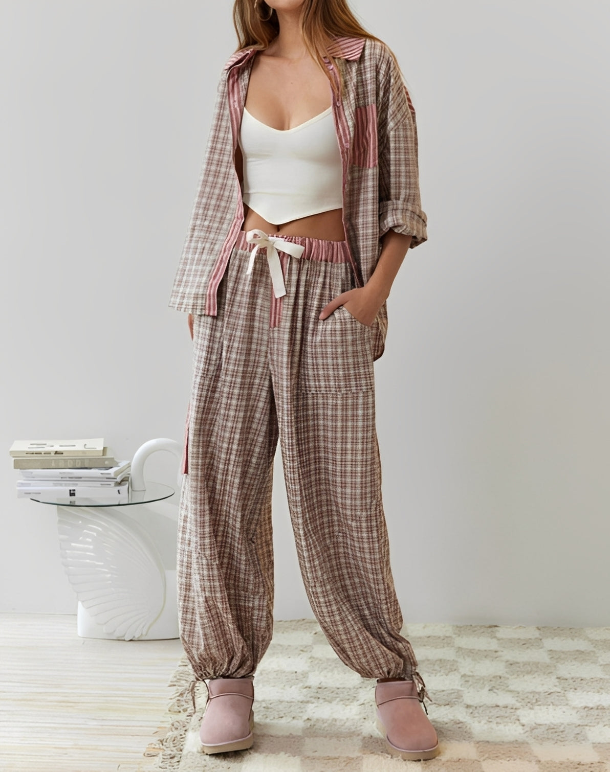 Sabrina - Bequemes, locker geschnittenes Damen-Pyjama-Set
