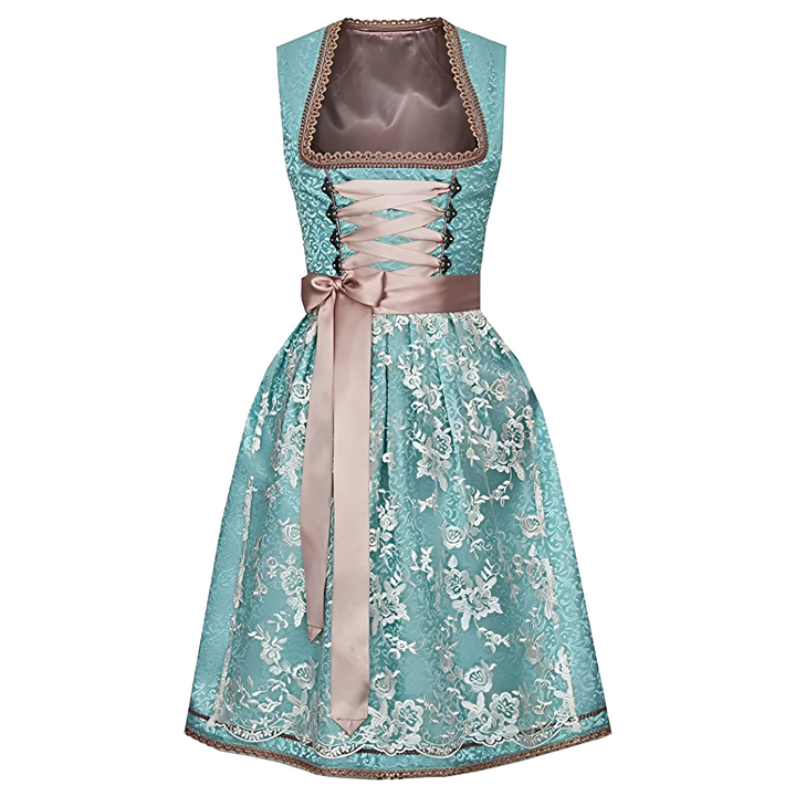 Zella - Oktoberfest-Kleid mit Schnürung und Muster für Frauen