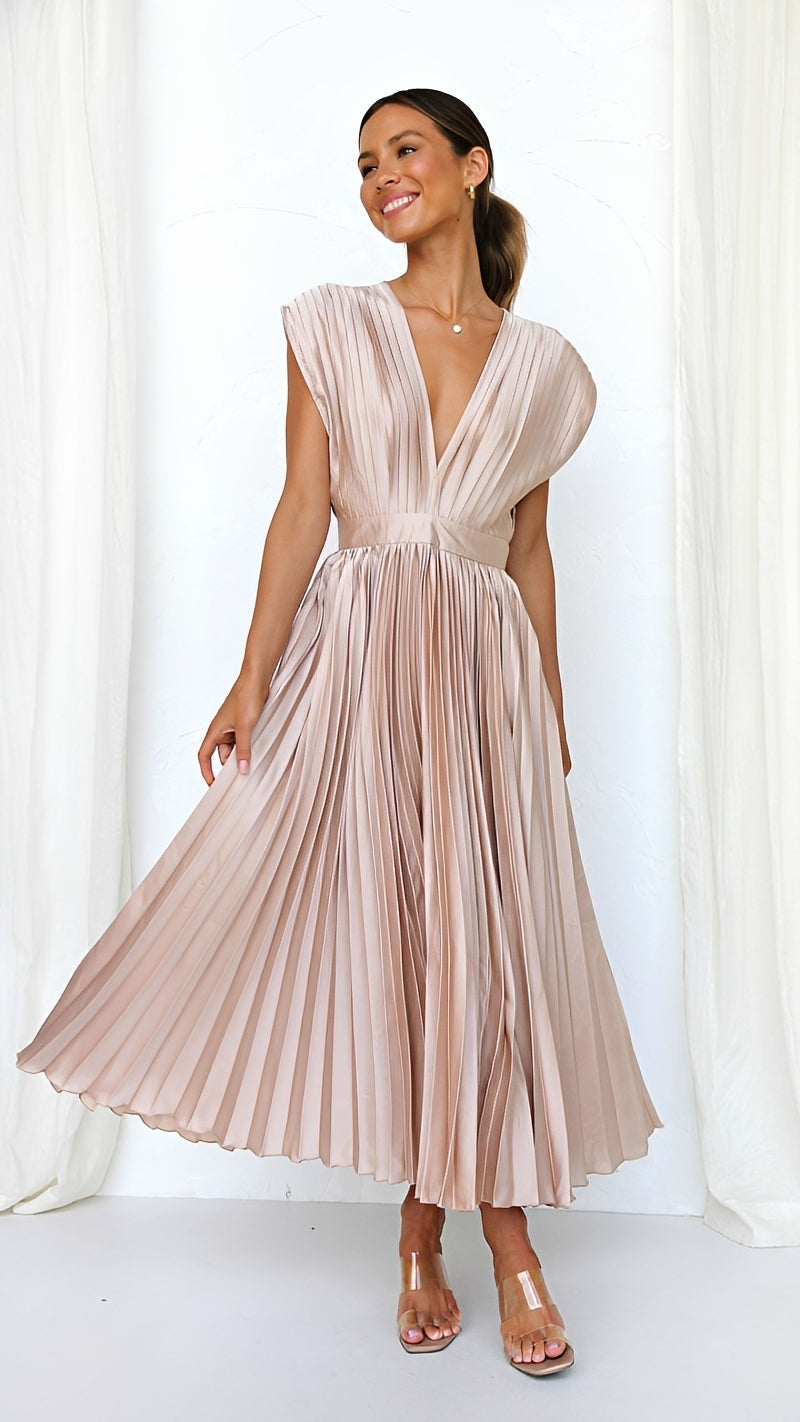 Alexia - Elegantes Damen-Midikleid mit V-Ausschnitt