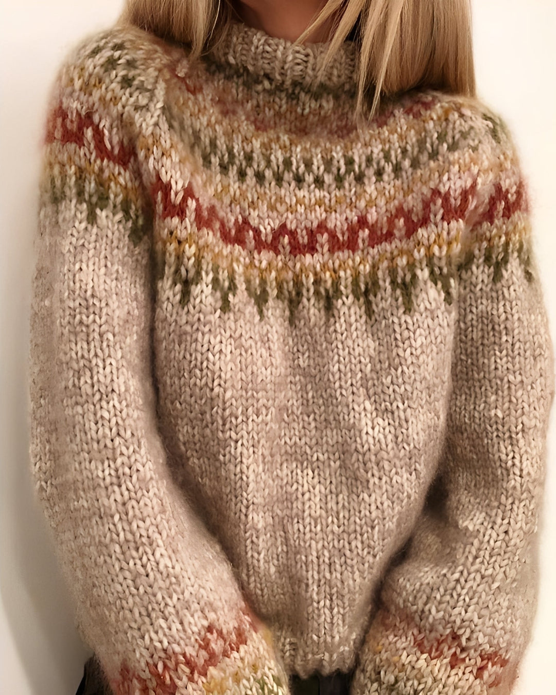 Karissa - Trendiger, entspannter Damenpullover mit Muster