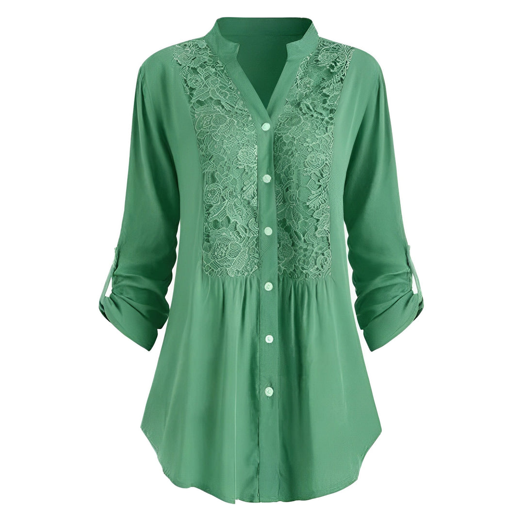 Delaney - Lange, bequeme Damenbluse mit Spitze