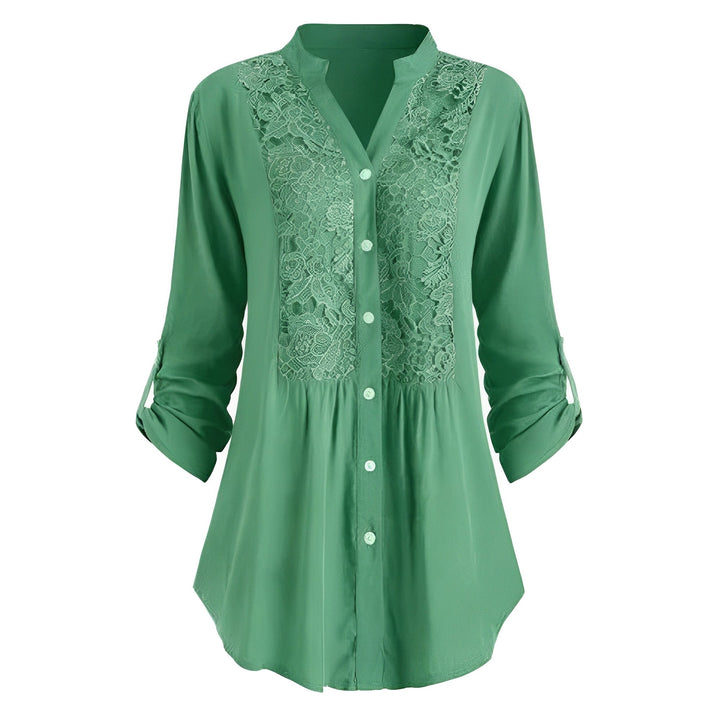 Delaney - Lange, bequeme Damenbluse mit Spitze