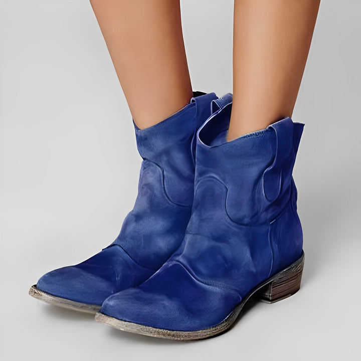 Adaline - Retro-Cowboy-Boots mit flachem Absatz für Damen