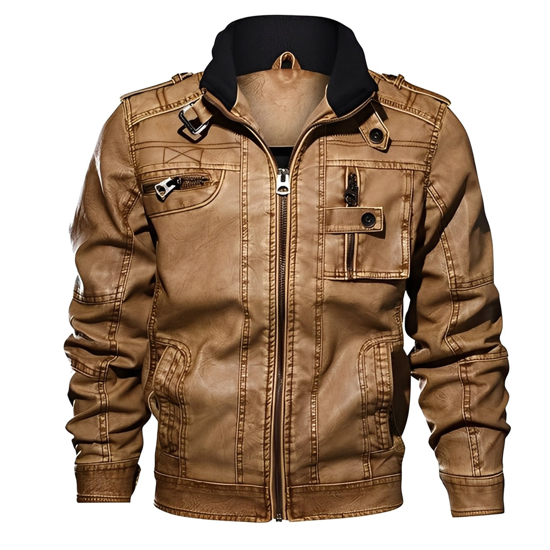 Kevin - Klassische Herren-Lederjacke mit Taschen