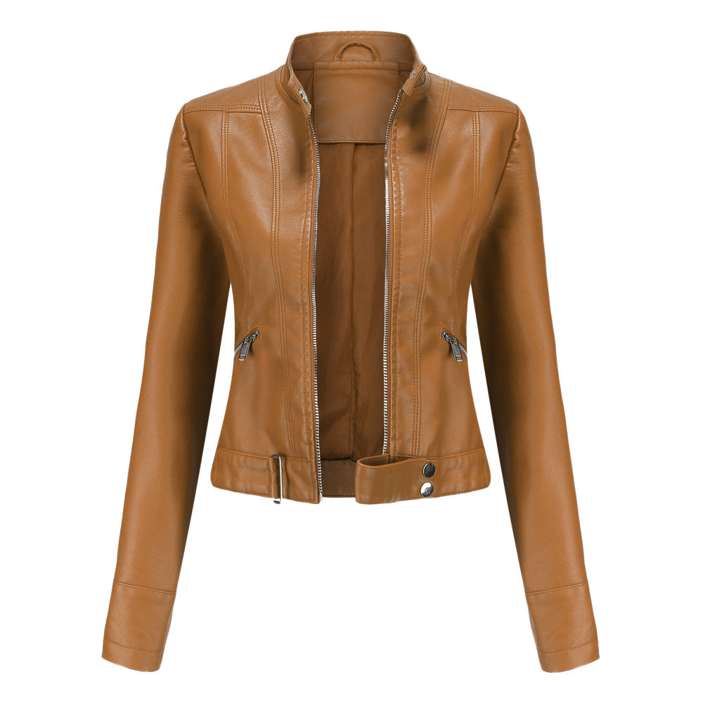 Madeline - Modische Damenjacke aus Leder mit Kragen