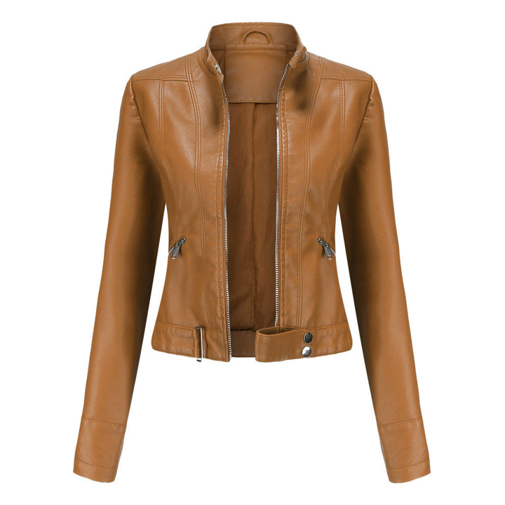 Madeline - Modische Damenjacke aus Leder mit Kragen