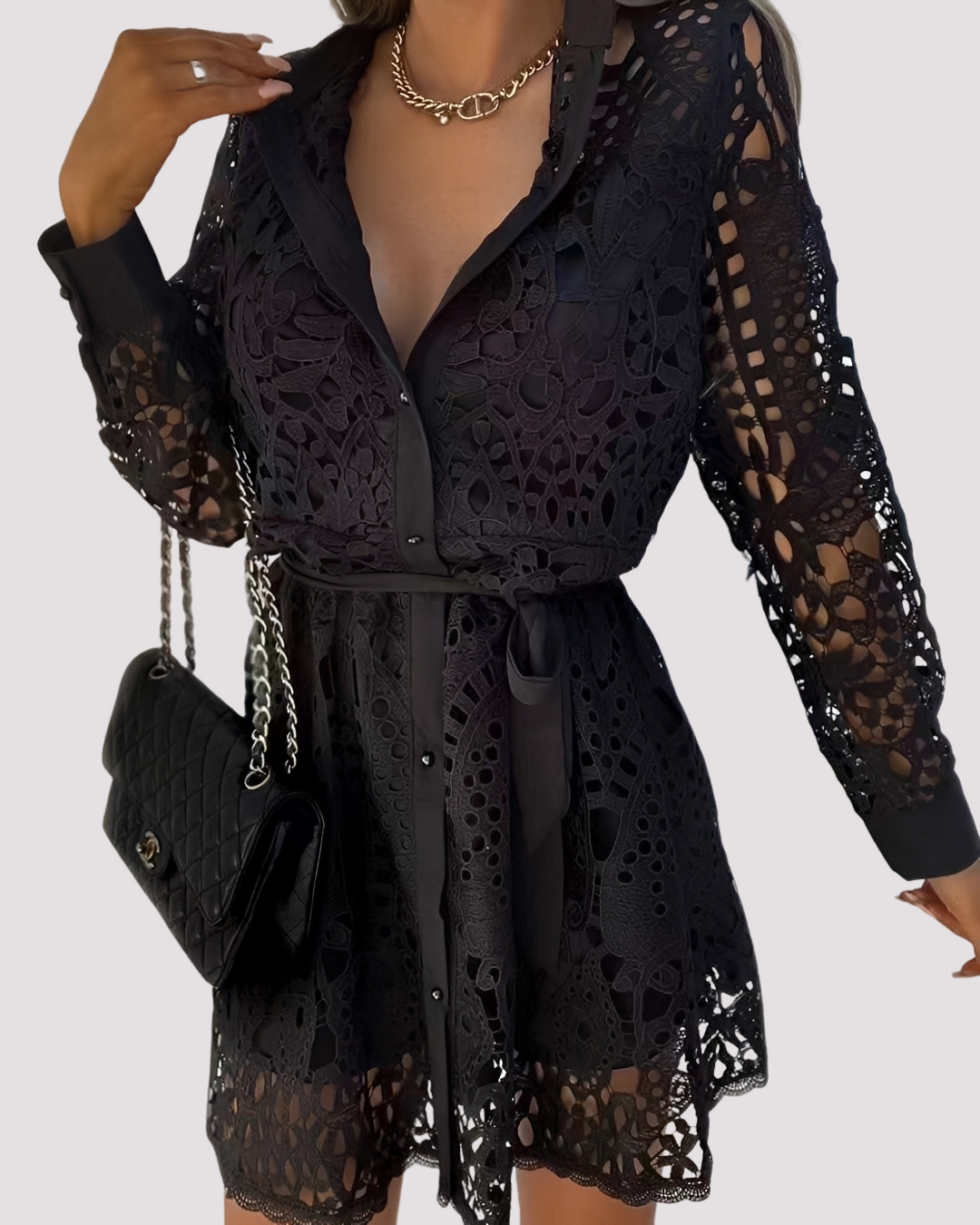 Lydia - Modisches Minikleid mit langen Ärmeln für Damen