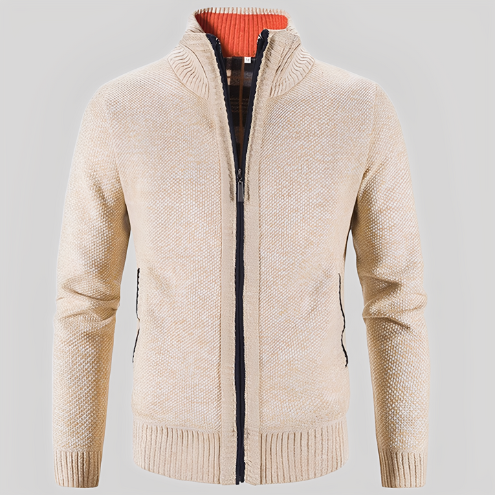 Kelvin - Einfache Herren-Strickjacke mit Reißverschluss