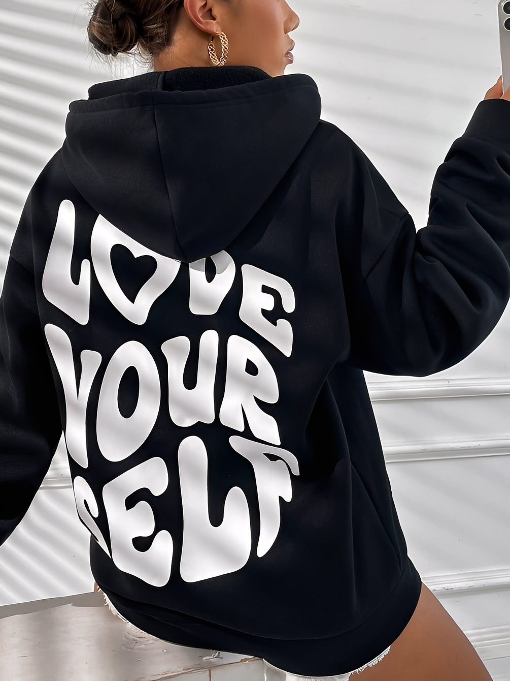 Rebeccah - Bedruckter, weit geschnittener Damen-Hoodie