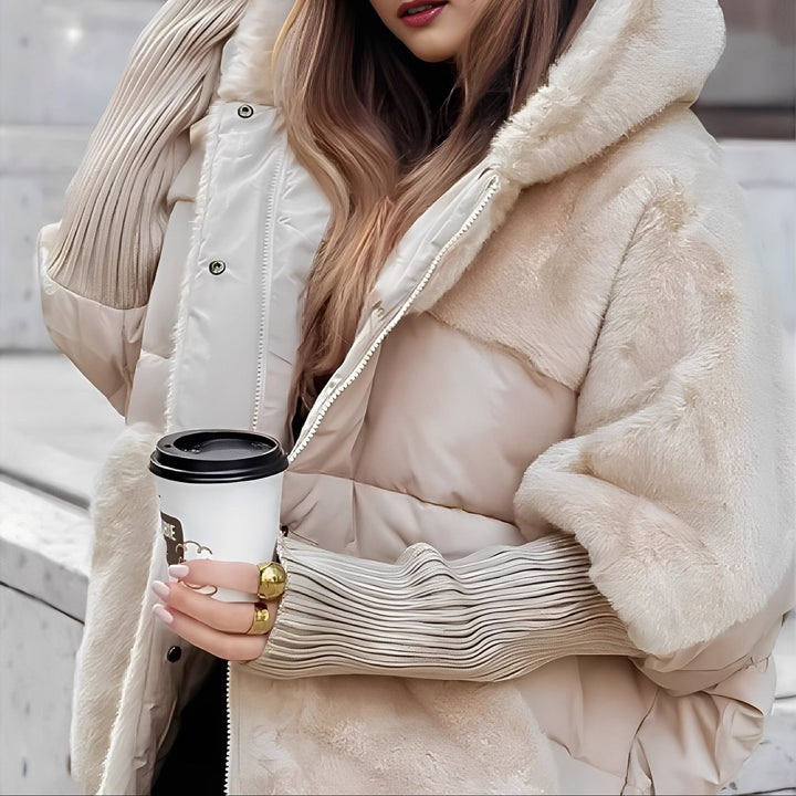 Alayna - Elegante, schicke Damenjacke mit Kunstfell