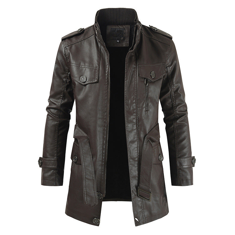 Howard - Retro-Leder-Trenchcoat für Herren