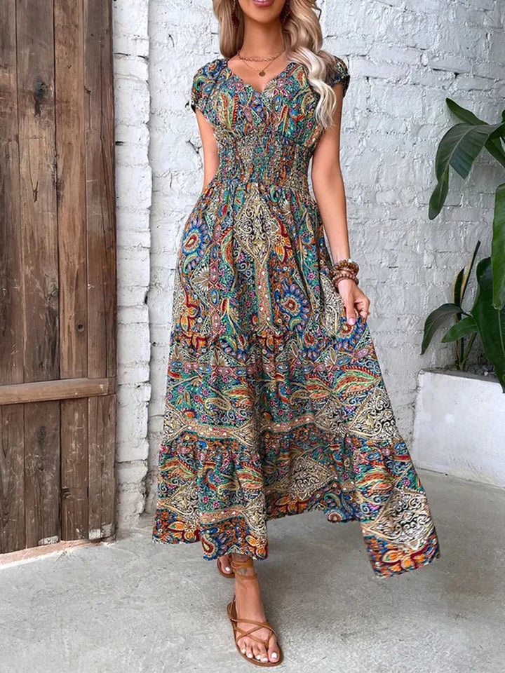 Leanie - Lebhaftes Paisley-Kleid für den Frühling
