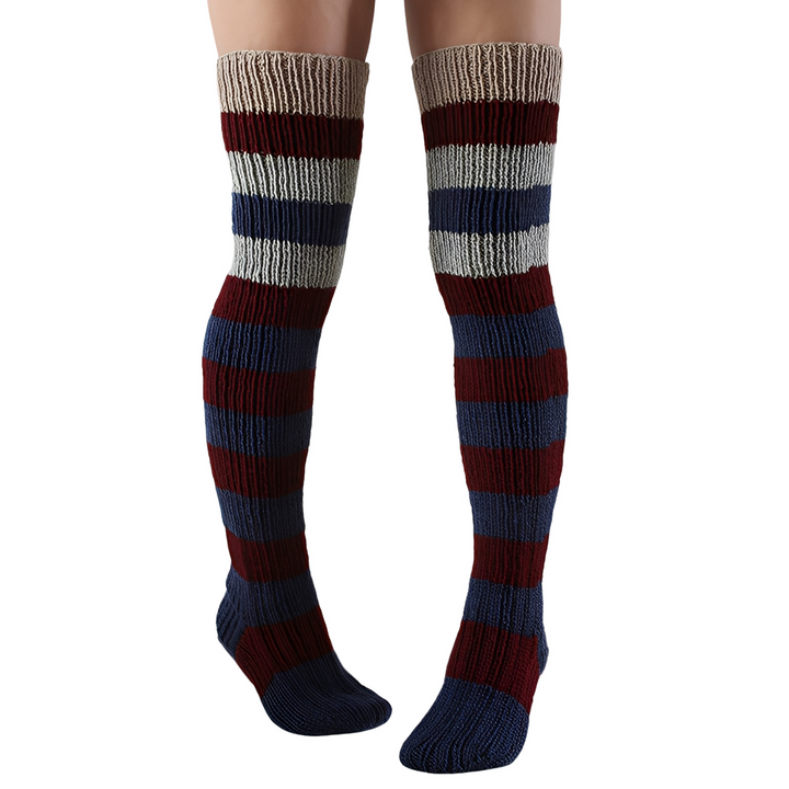 Rhianna - Elegante gestreifte lange Damensocken