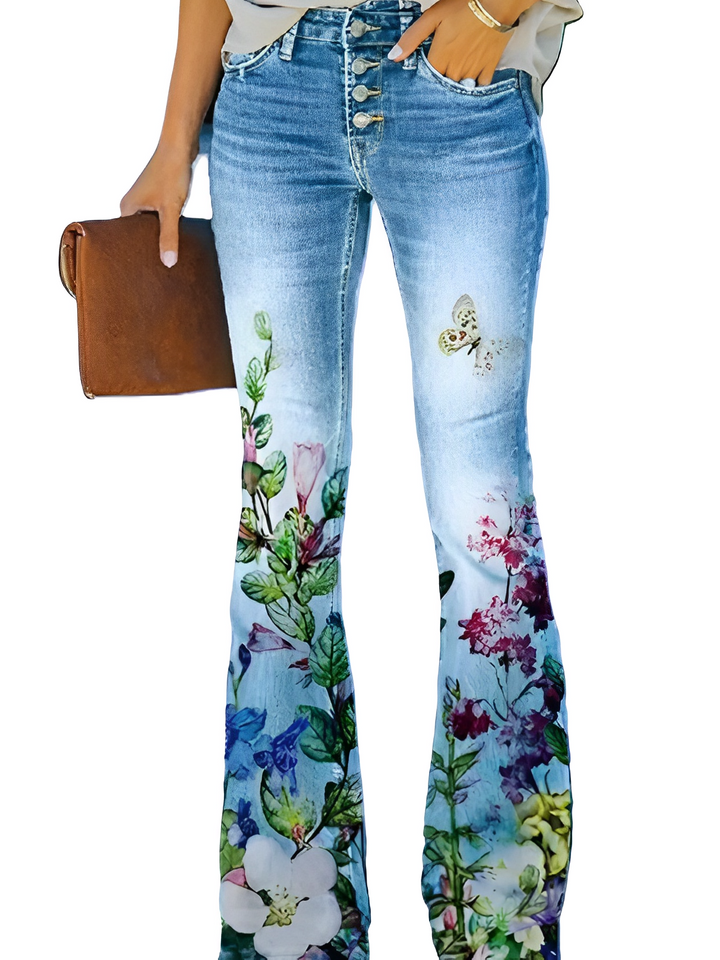 Glenna - Damen Sommerhose mit Blumenmuster