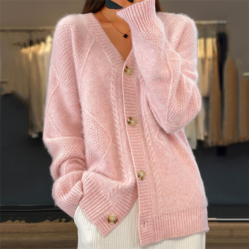 Jocelin - Gestrickte Jacke mit Brokatmuster für Damen