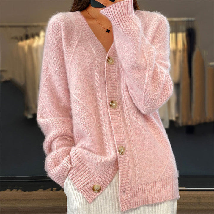 Jocelin - Gestrickte Jacke mit Brokatmuster für Damen
