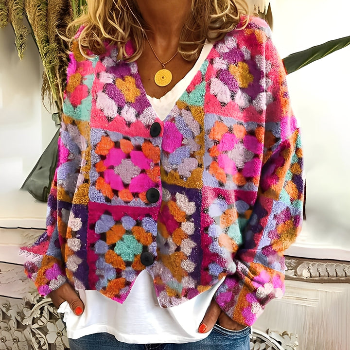 Nydia - Gemütlicher, weicher Damenpullover mit Muster