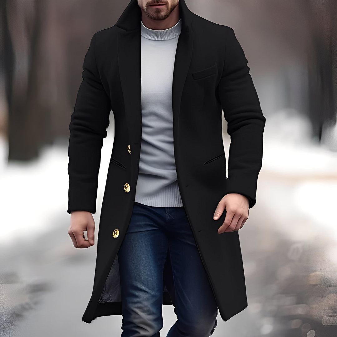Zackary - Gemütlicher, mittellanger Herren-Wollmantel