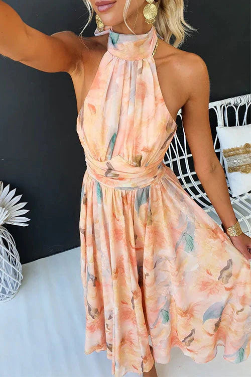 Jennifer - Langes Kleid im Aquarell-Stil