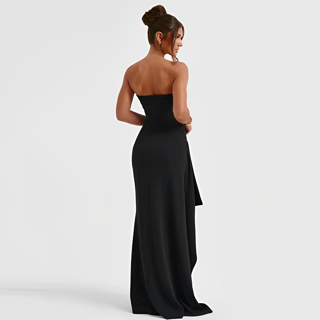 Aubree - Elegantes, rückenfreies Damenkleid mit Schlitz