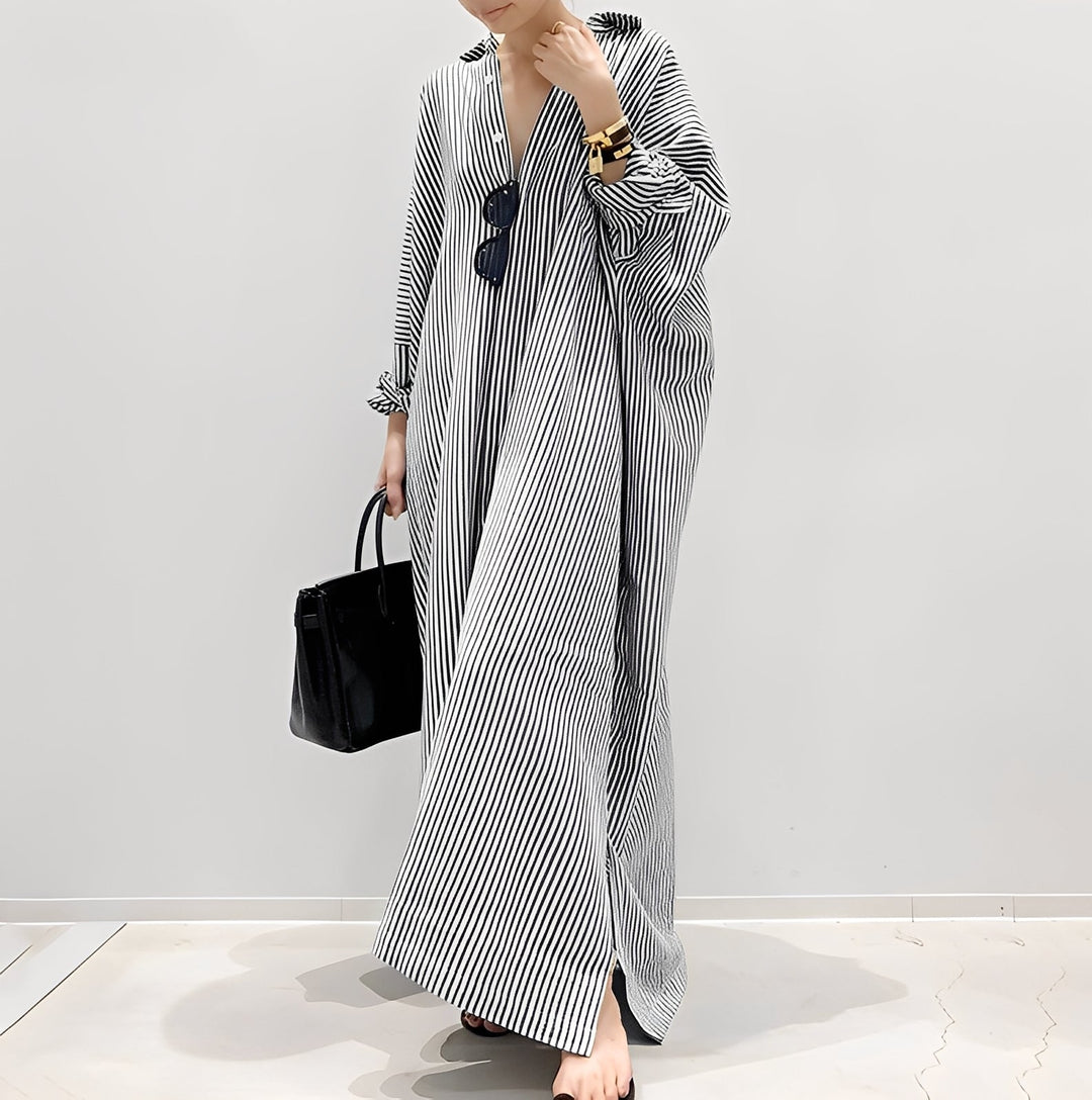 Davida - Lässiges Damen-Hemdkleid mit Streifen