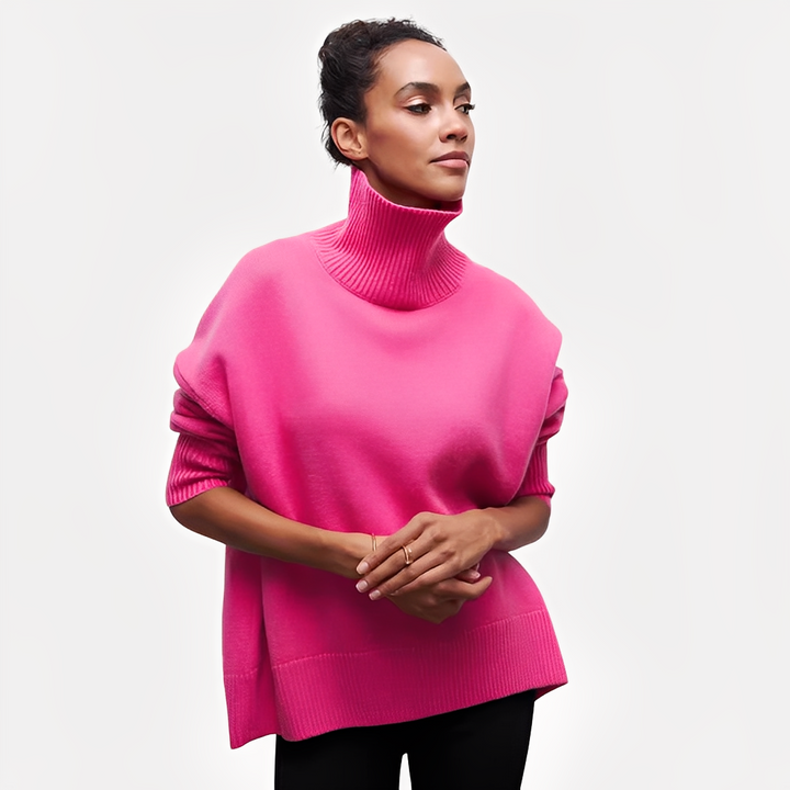 Margery - Damenpullover mit lockerem Schnitt und hohem Kragen