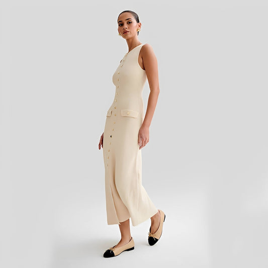 Jessica - Damen-Midikleid in schicker Länge mit Knopfleiste