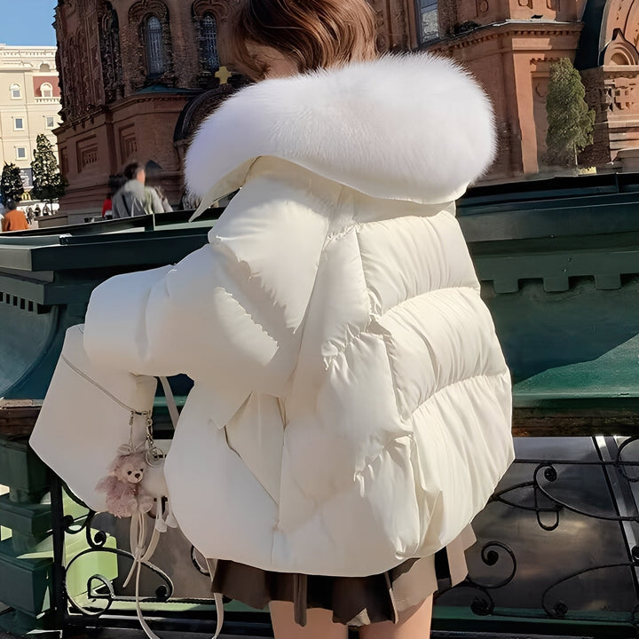 Victoria - schicke Windjacke mit Daunen und Pelzkragen für Damen