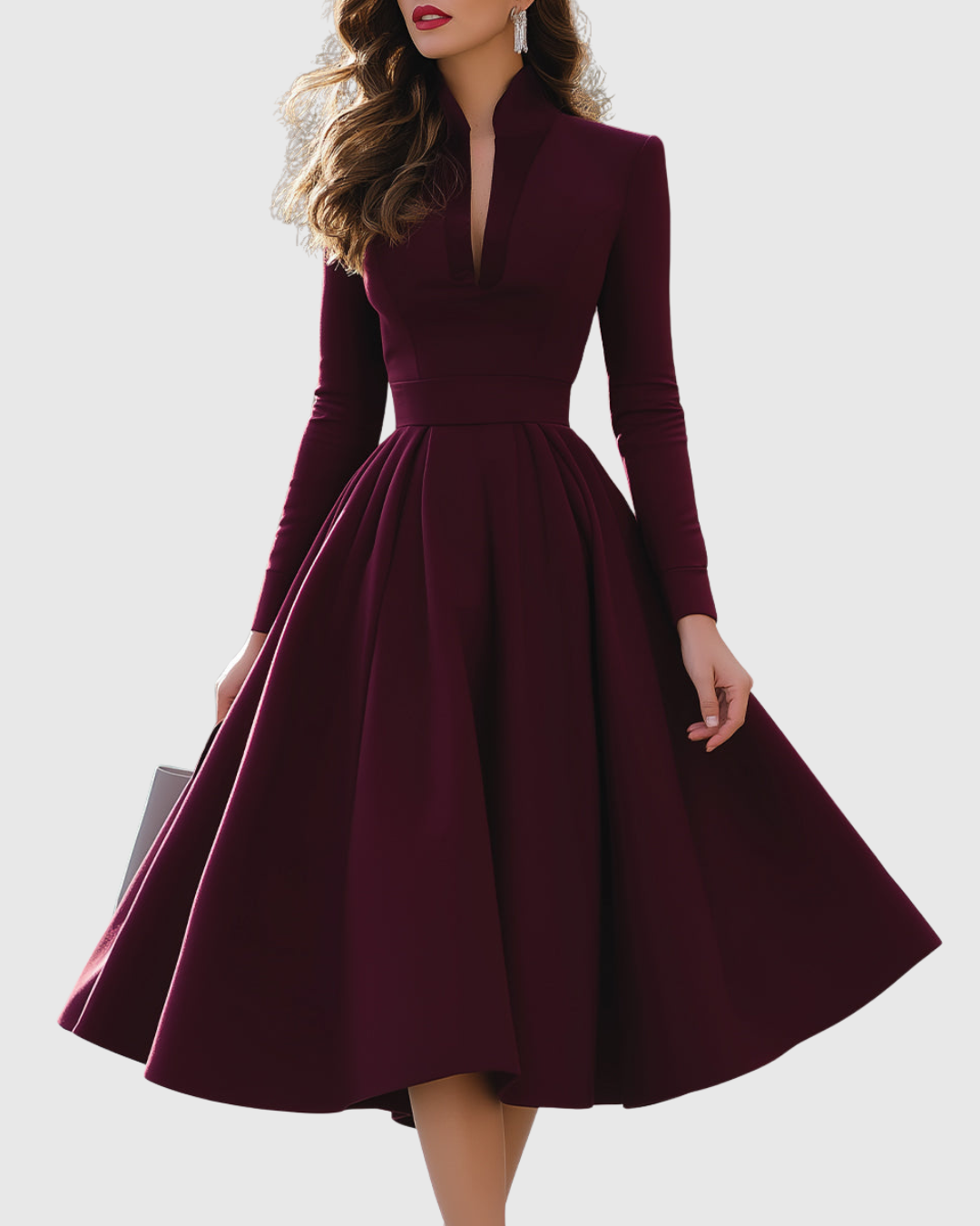Isabeau – Elegantes Midi-Kleid mit tailliertem Schnitt