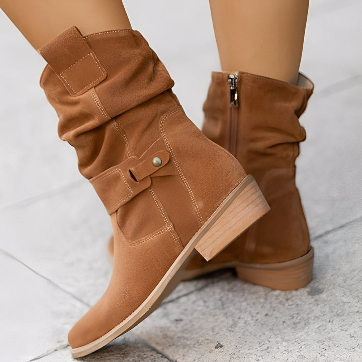 Celestine - Stilvolle kurze Damenstiefel mit abgerundeter Spitze
