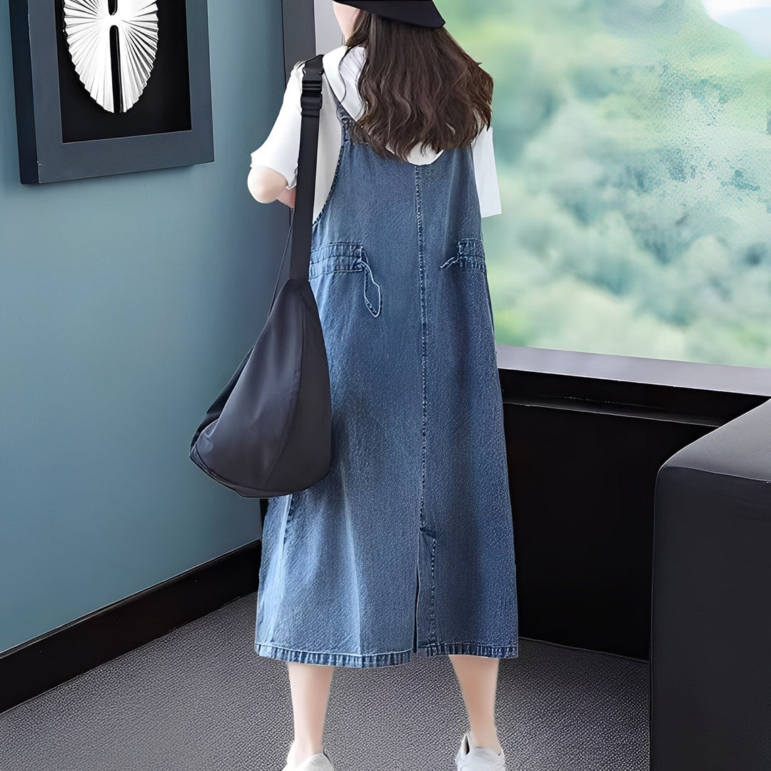 Kelsey - Freizeit-Denimkleid mit Taschen für Damen