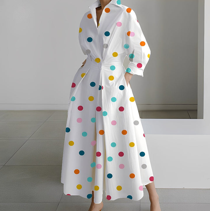 Lavina - Komfortables Kleid mit langen Ärmeln und Taschen für Frauen