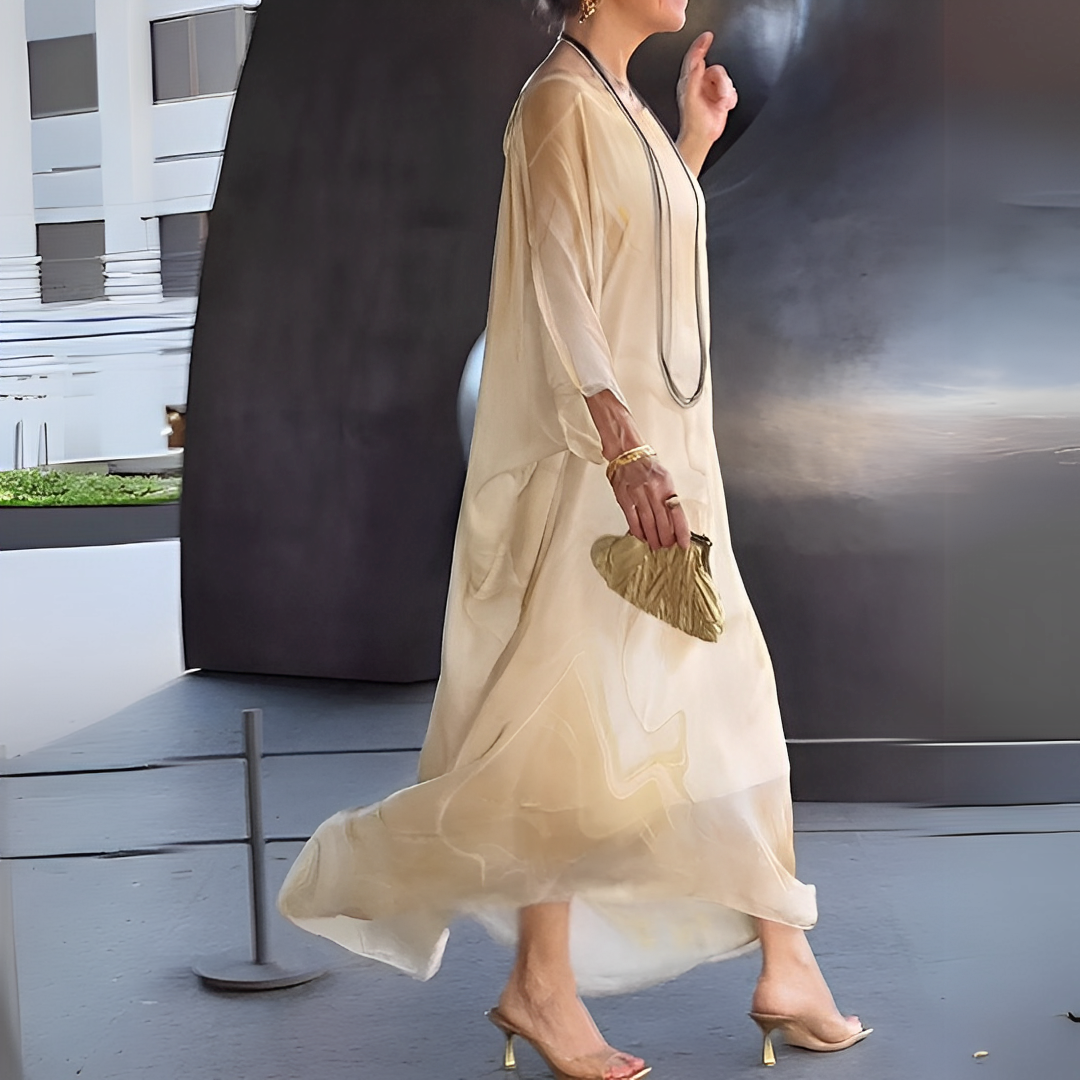 Emory - Zeitgemäßes Damenkleid aus Seidenchiffon