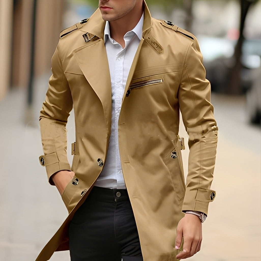 Ansel - Schicker Herren-Trenchcoat mit Kragen