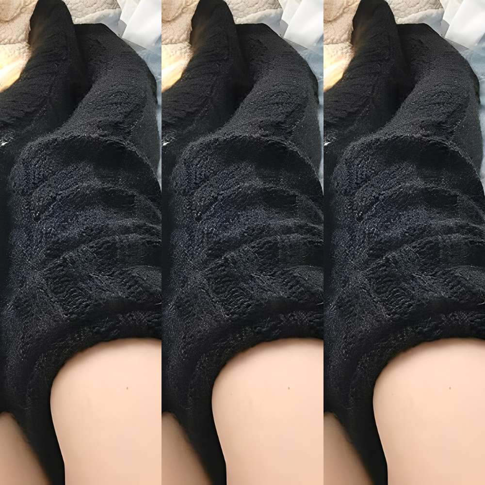 Hailee - Flauschige gestrickte Overknee-Socken für Damen