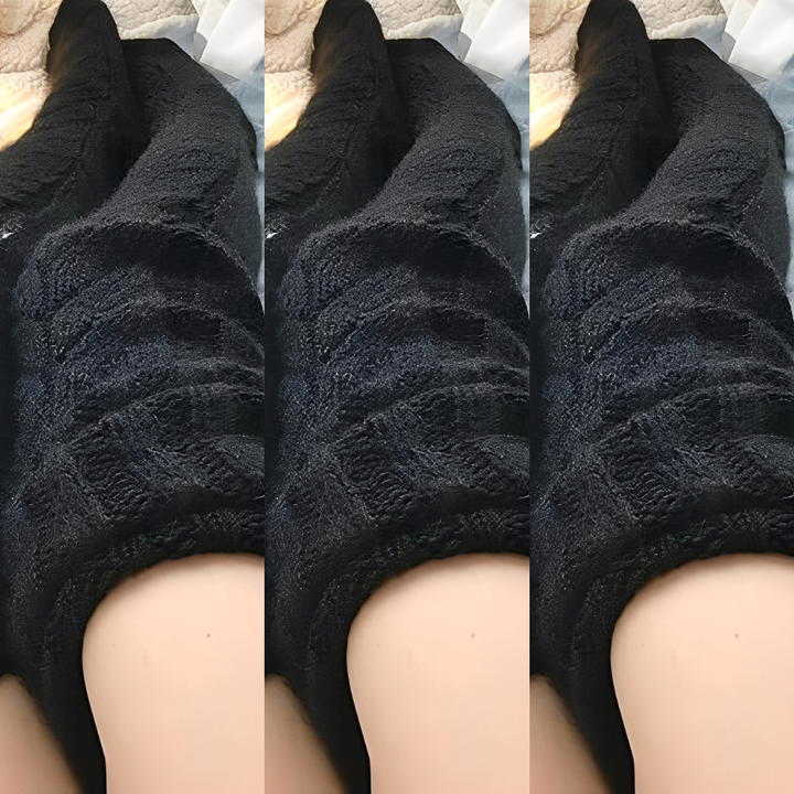 Hailee - Flauschige gestrickte Overknee-Socken für Damen