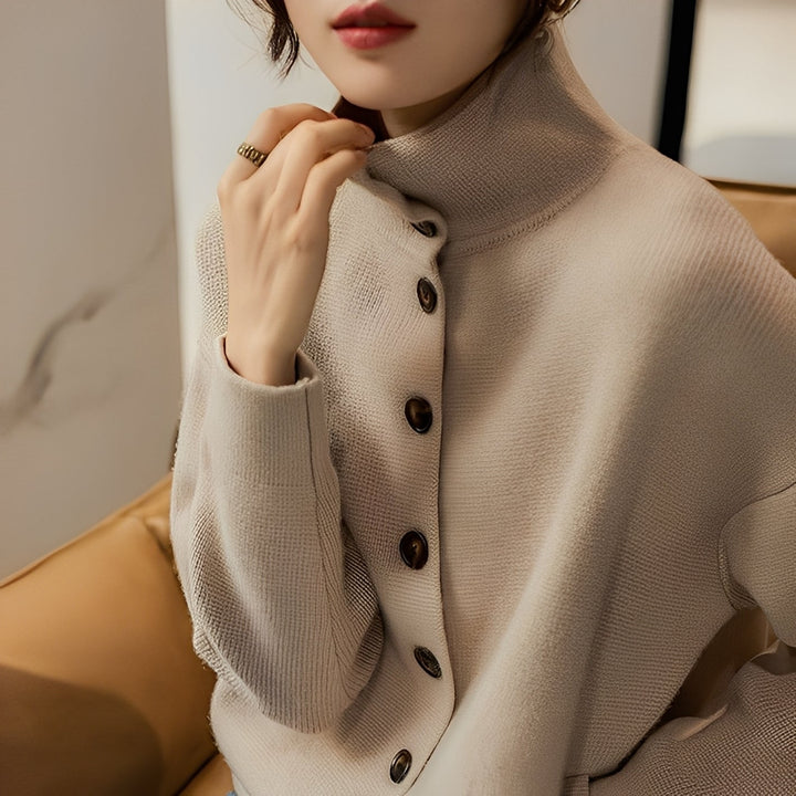 Evelynn - Eleganter Damenpullover mit hohem Kragen