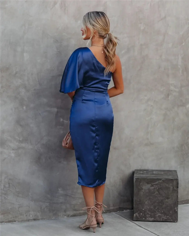 Aisha - Elegantes Drapé-Midikleid für Damen