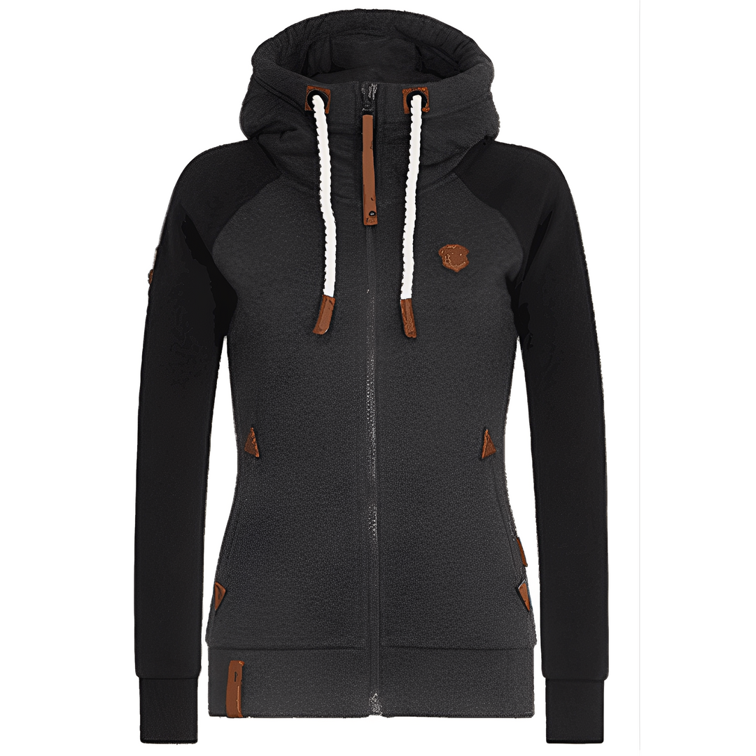 Elinor - Bequemes Damen-Kapuzen-Sweatshirt mit Reißverschluss