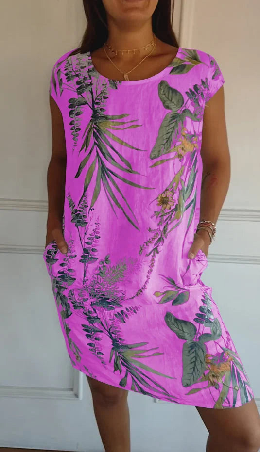 Britt – Kleid mit Druck und rundem Halsausschnitt