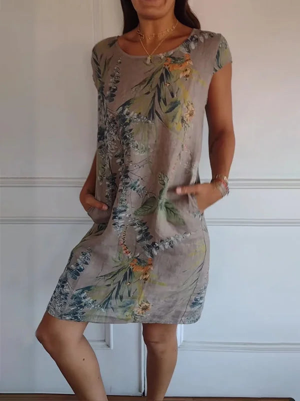Britt – Kleid mit Druck und rundem Halsausschnitt