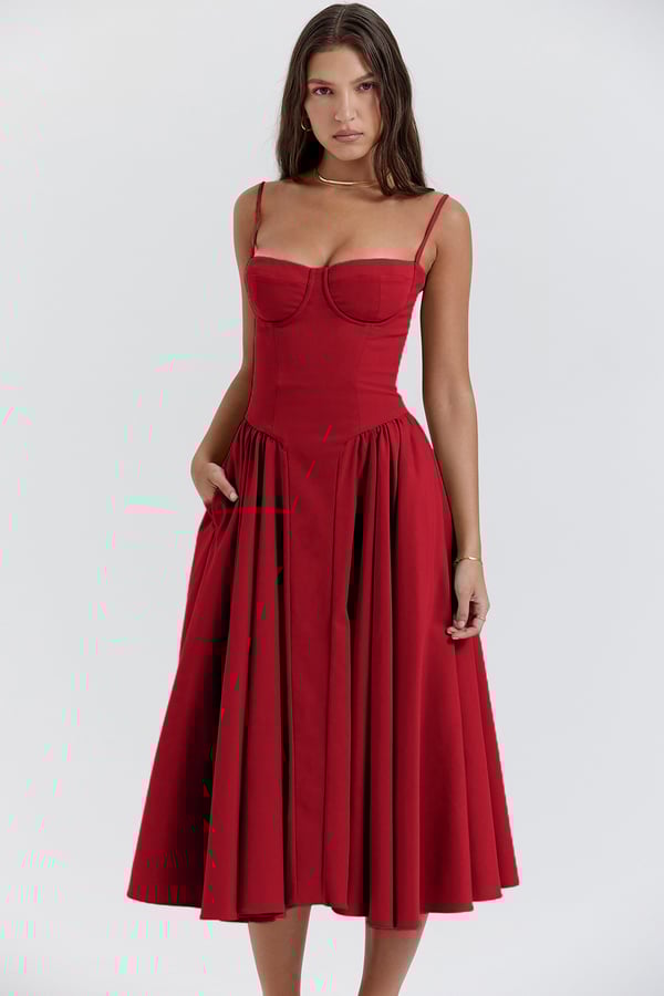 Jutte - Ärmelloses Midi-Kleid für Damen