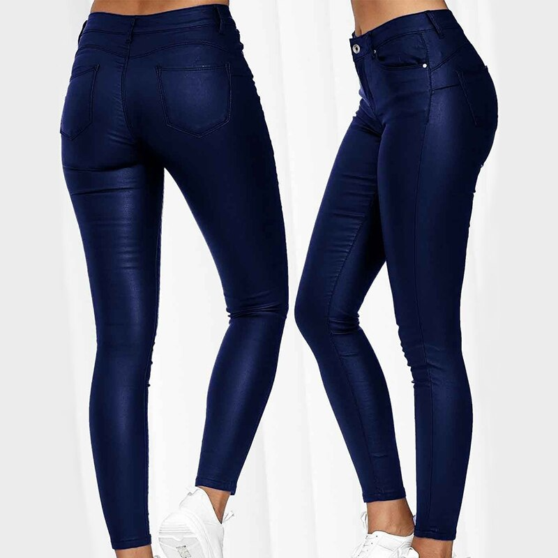 Dina – Stretch-Modehose aus Lederimitat