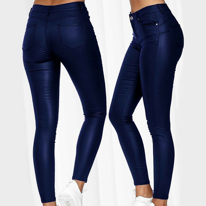 Dina – Stretch-Modehose aus Lederimitat