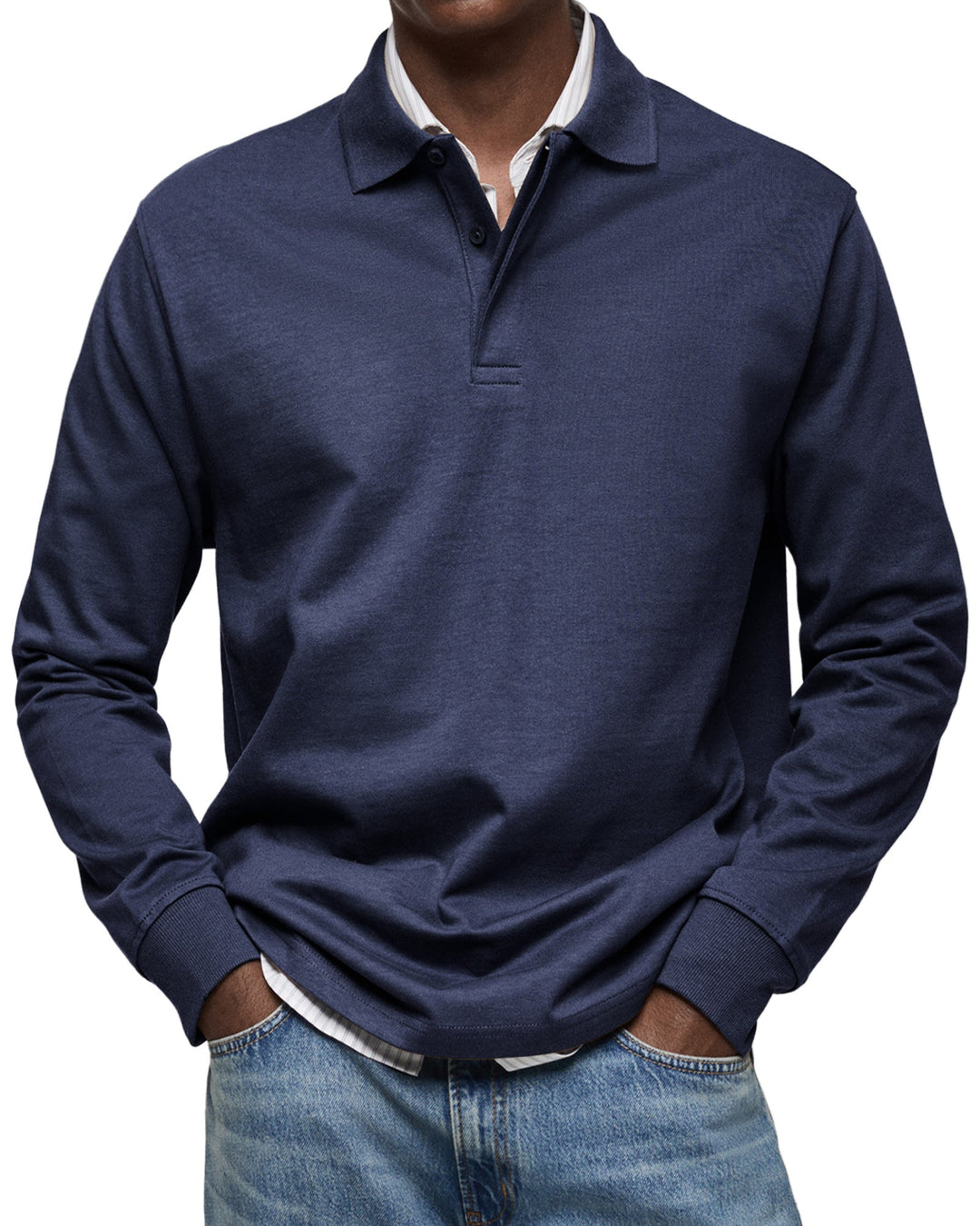 Dewey - Einfaches Herren-Poloshirt mit langen Ärmeln