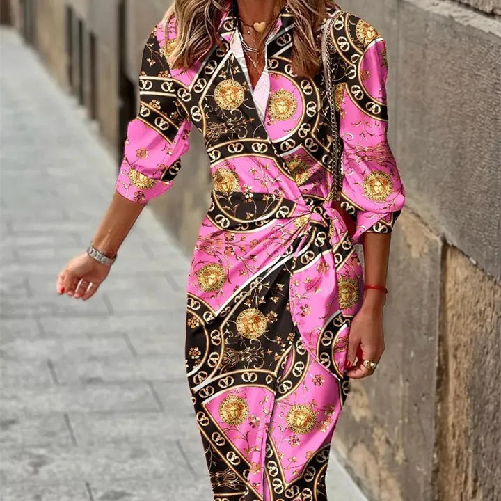 Arkisha - Frauen-Wickelkleid Midi Schick