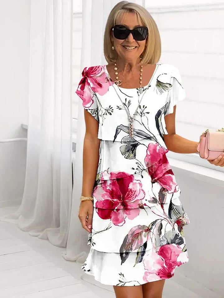 Cersei - Rüschen-Blumenkleid, Fließend & Feminin