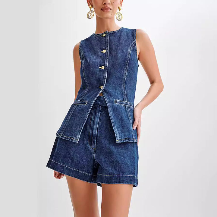 DenimDream - Ärmelloses Top und Jeans Set