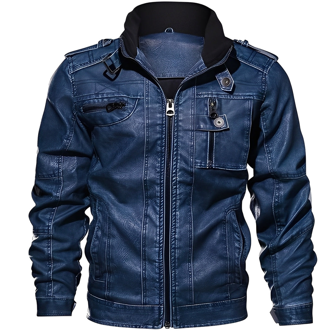 Kevin - Klassische Herren-Lederjacke mit Taschen